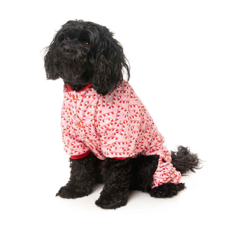 Candy Cane Pink Dog Pajamas