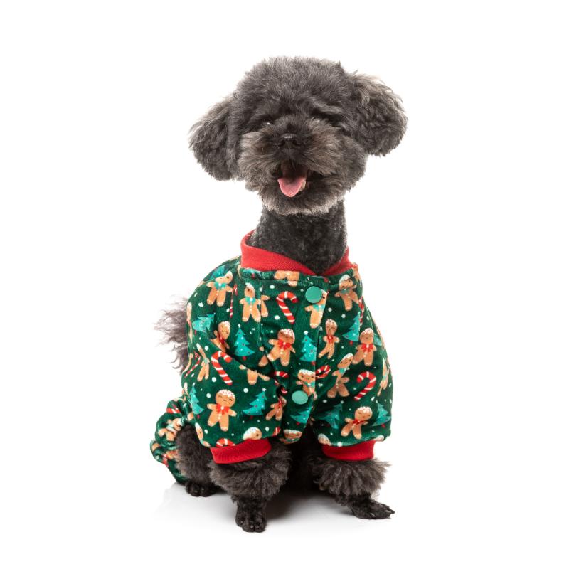 Jolly Gingerbread & Canes Dog Pajamas