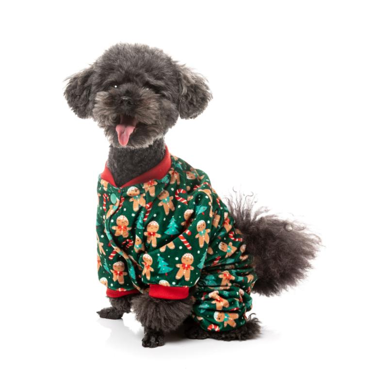 Jolly Gingerbread & Canes Dog Pajamas