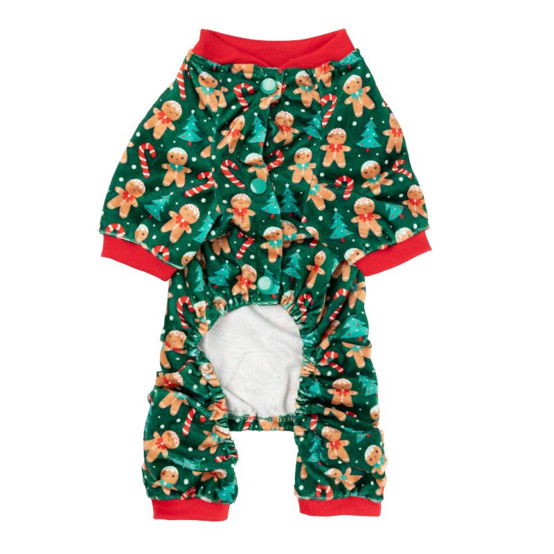 Jolly Gingerbread & Canes Dog Pajamas
